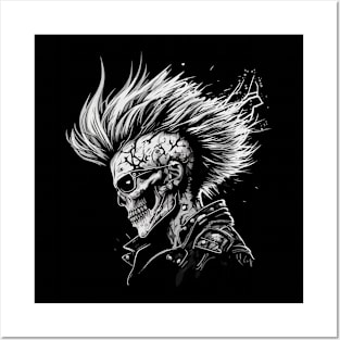 punk skeleton Posters and Art